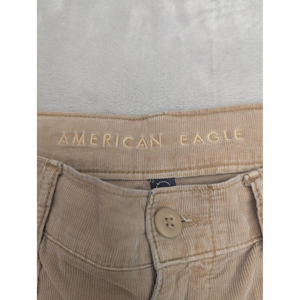 American Eagle Pants Womens 8 Beige Jogger Cargo Corduroy Elastic‎ Y2K Baggy - Picture 2 of 13